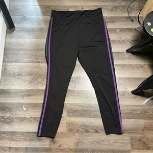 Popfit athletic leggings purple and green